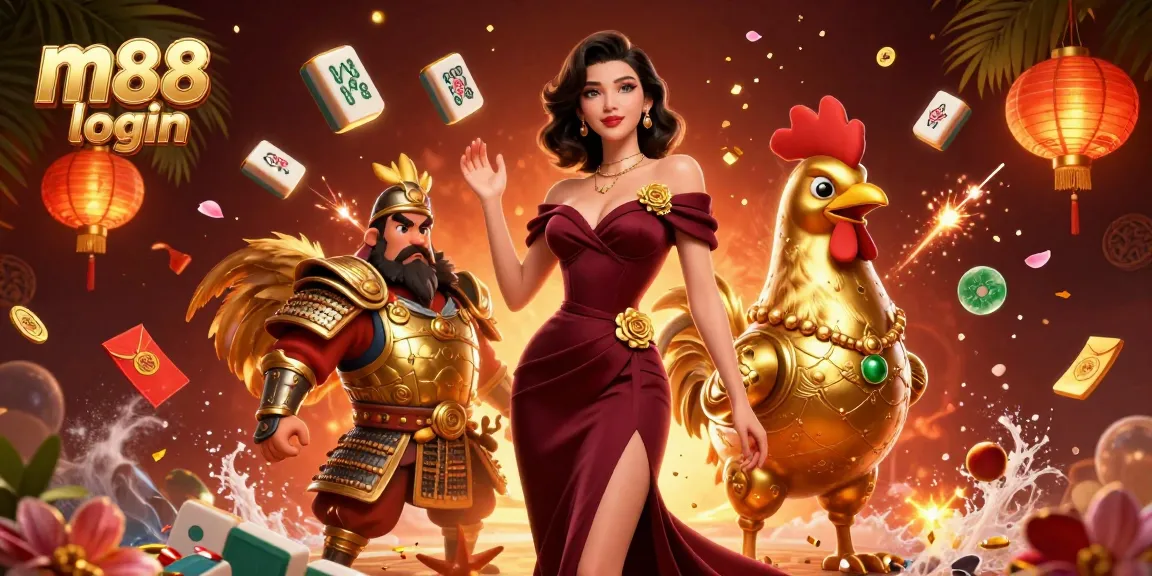 Rasakan m88 login dengan ilustrasi bertema kasino yang cerah yang menampilkan aksi dan kegembiraan.