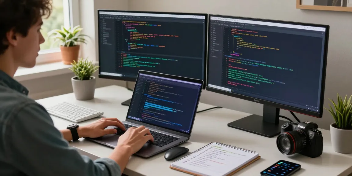 Moltbot AI assistant integrated into a productive home office workspace with multiple monitors, natural light, and tech elements.