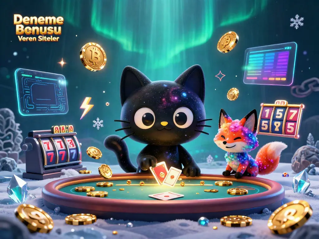 Experience the thrill of Deneme Bonusu Veren Siteler with an engaging cosmic casino scene.