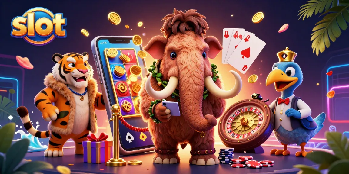 Menangkan slot dengan bouncer mamut, tamu VIP harimau, dan doorman dodo di kasino 3D.