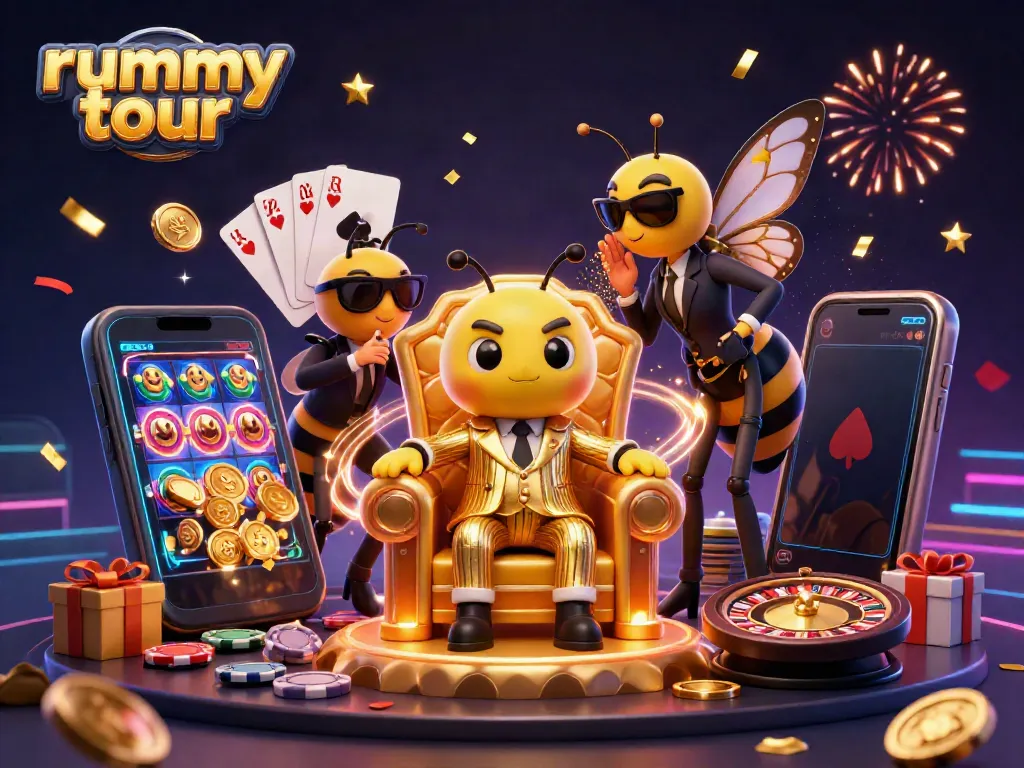 Rummy tour menghadirkan karakter unik dalam desain kasino, menarik perhatian pemain dalam permainan kartu.