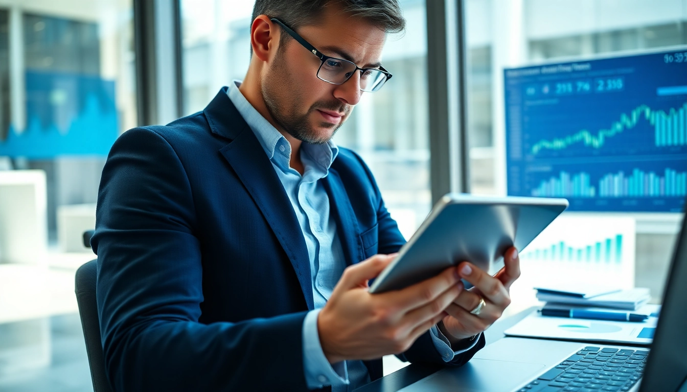 Actualité de la finance décentralisée affichée sur une tablette par un analyste.