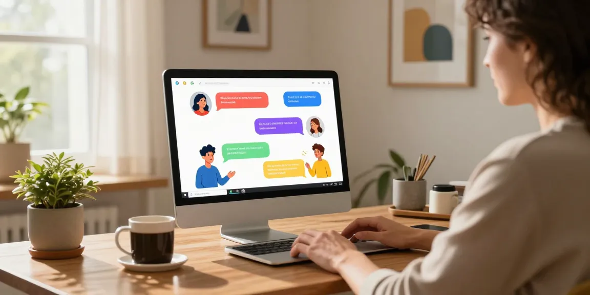 Engaging in unique conversations with crushonai characters in a cozy home office.
