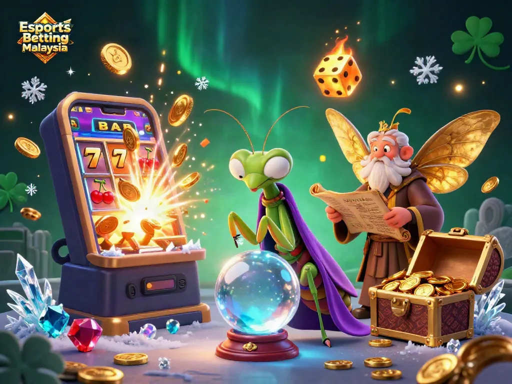 Engaging characters depict Esports Betting Malaysia with rich casino imagery and vivid elements.