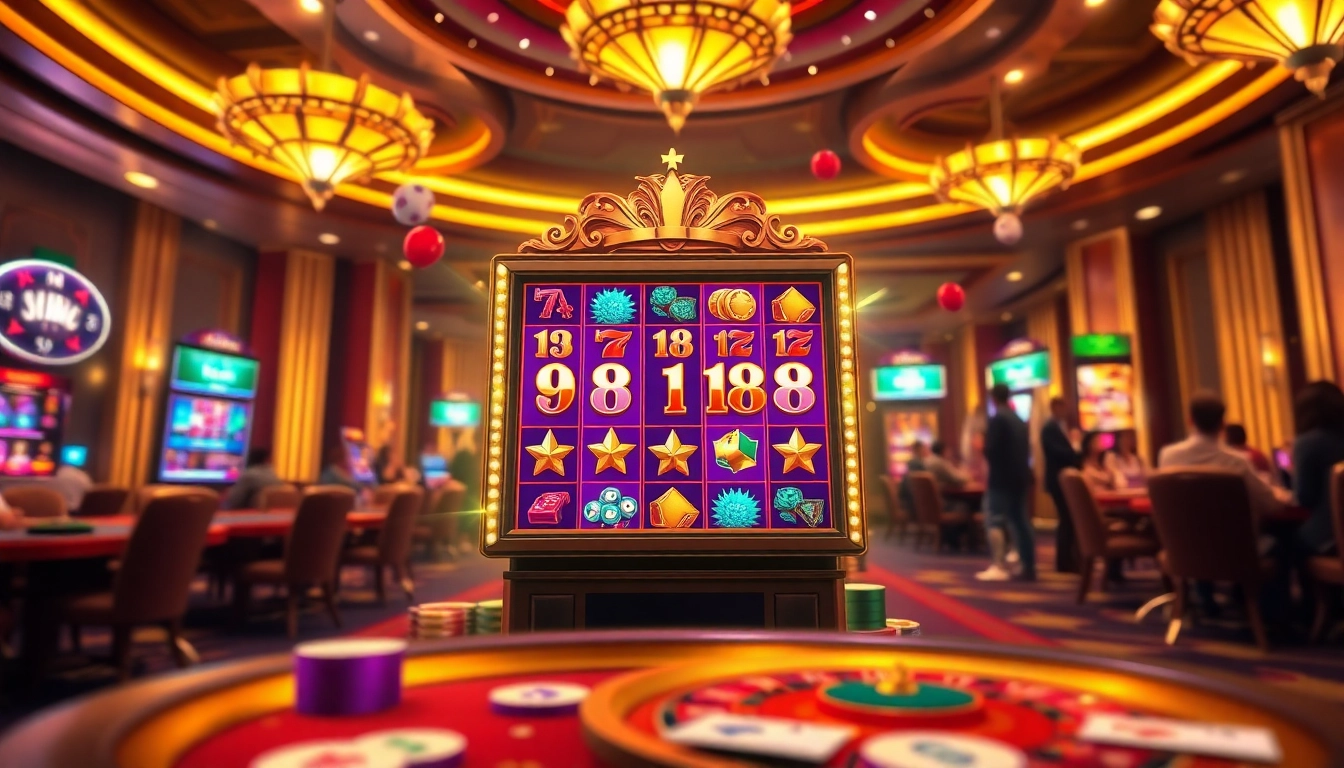 Experience the thrill of the bro138 slot machine in a luxurious casino setting.