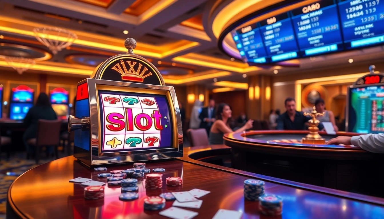 Rasakan keseruan permainan slot88 dengan elemen kasino yang berwarna-warni dan pemain yang terlibat.