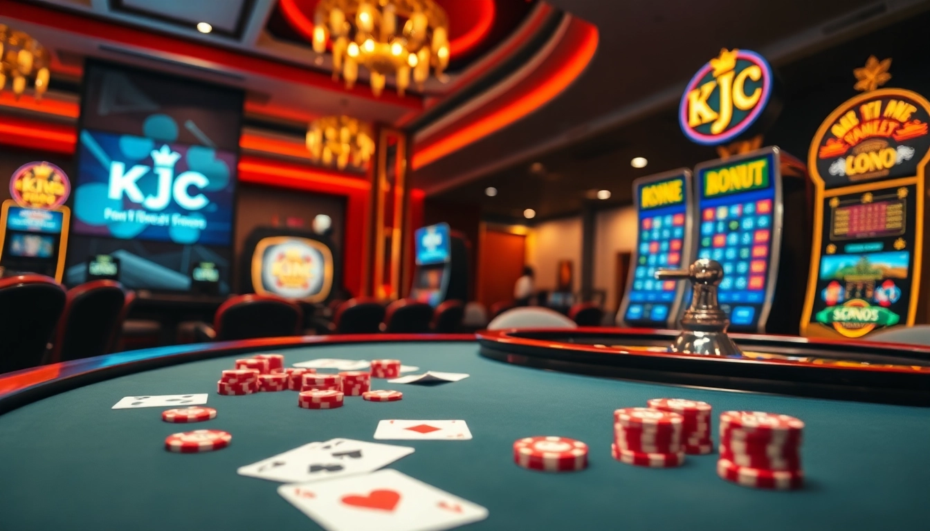 Exciting poker action at the KJC casino showcasing luxurious gaming experiences online.
