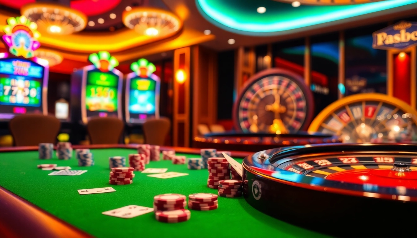 Experience the thrill of tg88 win at a luxurious casino table with vibrant gaming elements.