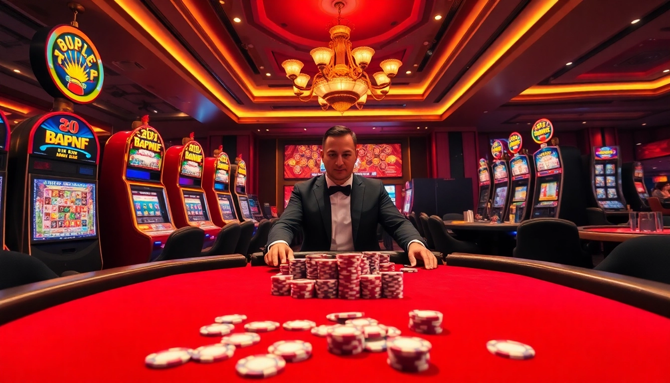 Experience the thrill of gambling at 789P casino with vibrant slot machines and roulette tables.